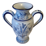 Blue amphora vase of Nevers Montagnon