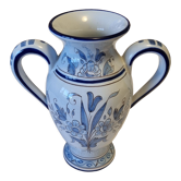 Vase amphore bleu de Nevers Montagnon