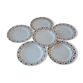 Set of 6 dessert plates Gien early twentieth century