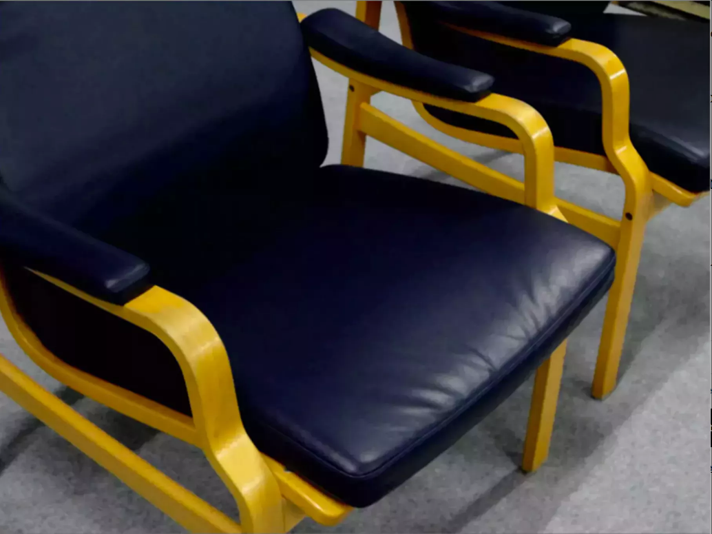 Pair of leather armchairs, 1970