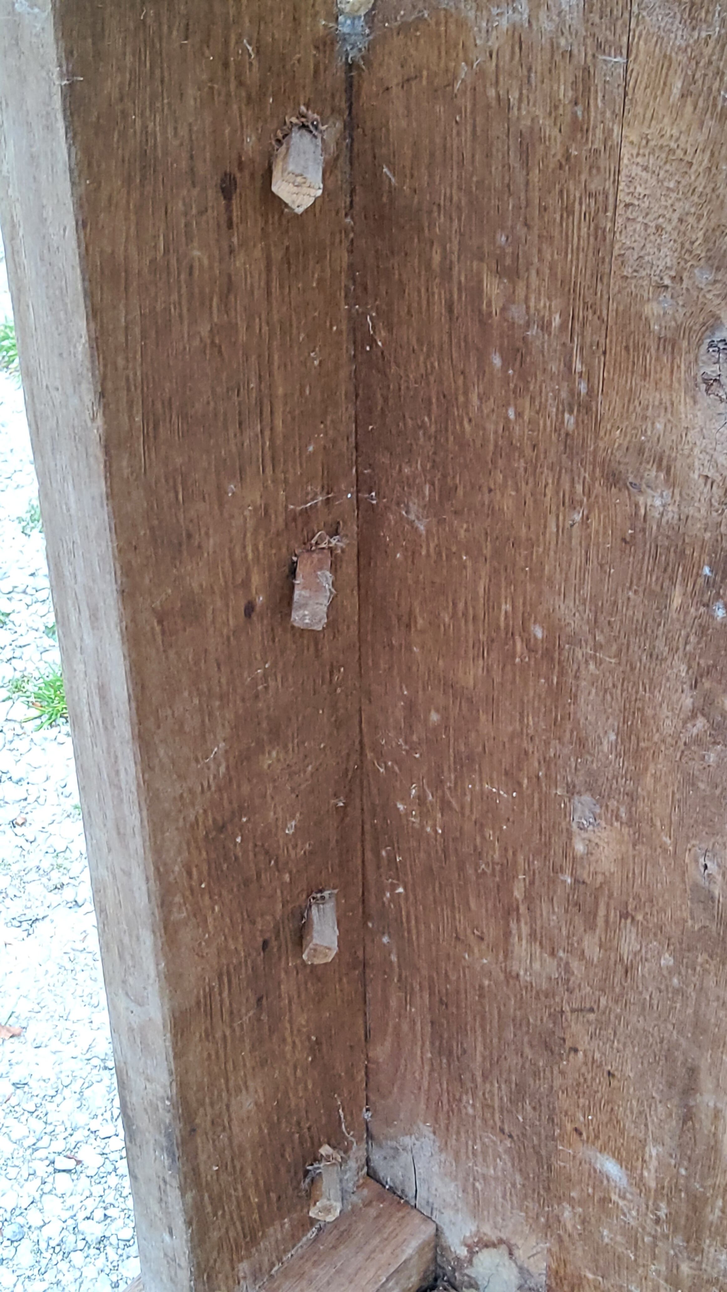 Old brutalist oak farmhouse coffee table
