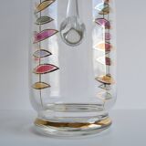 Vintage glass jug, Bohemia Glass, 1960's.