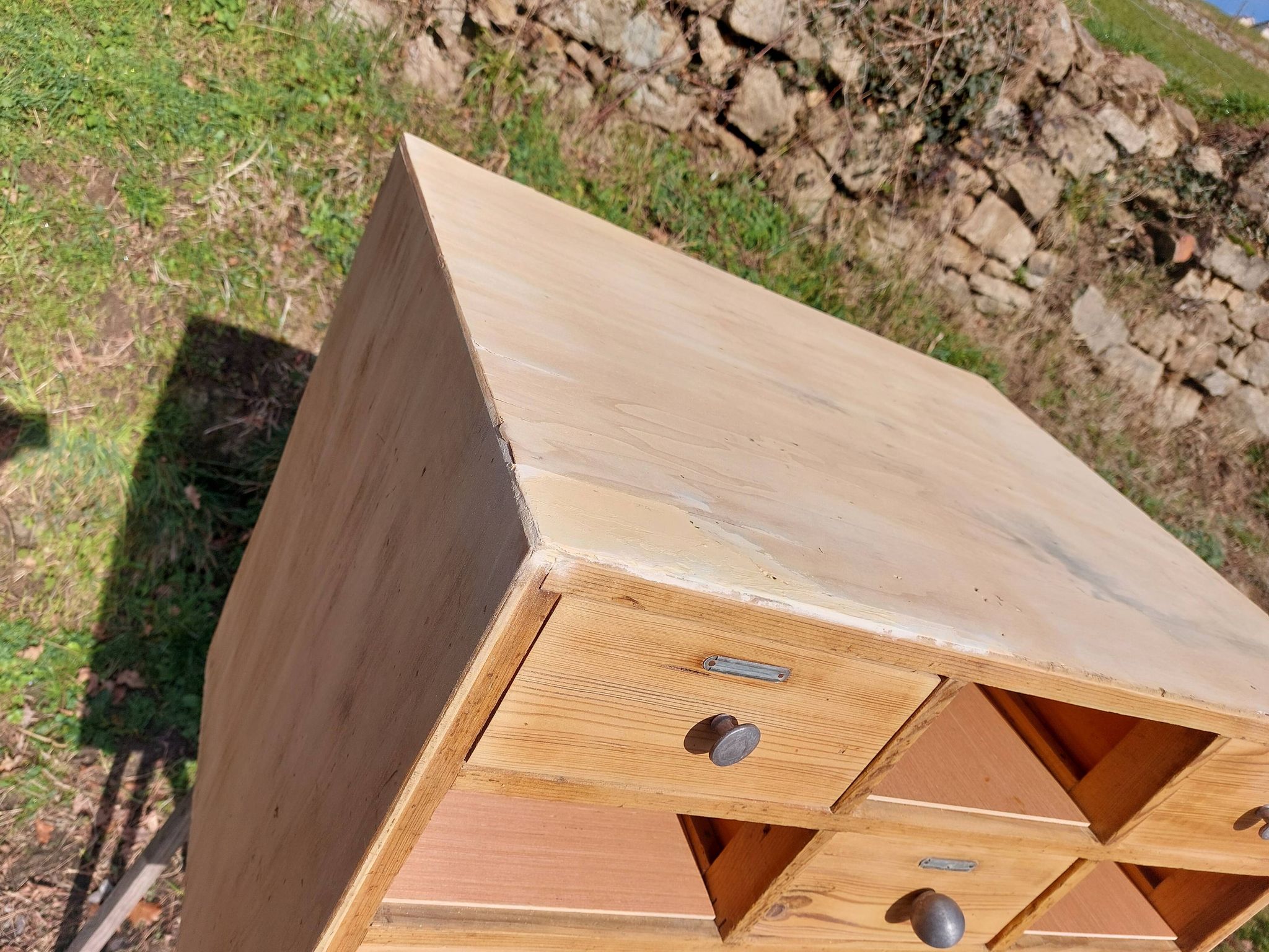 meuble de métier en bois, meuble à tiroirs