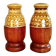 Olive wood and ceramic salt and pepper shakers