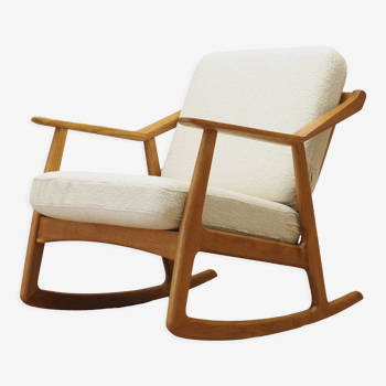 Rocking chair en chêne by H. Brockmann Petersen, production Randers Møbelf 1960