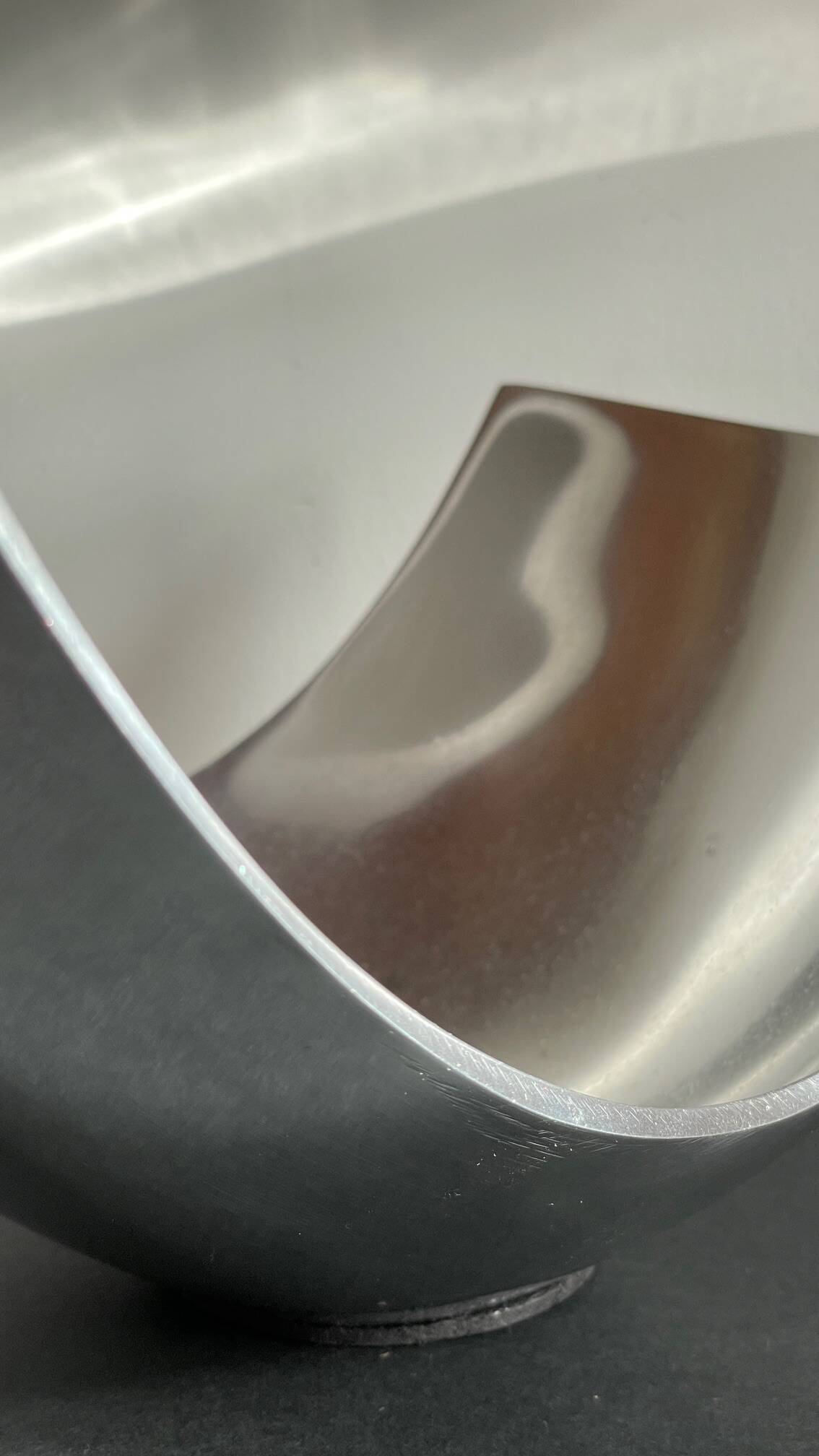 Vintage polished metal fruit bowl