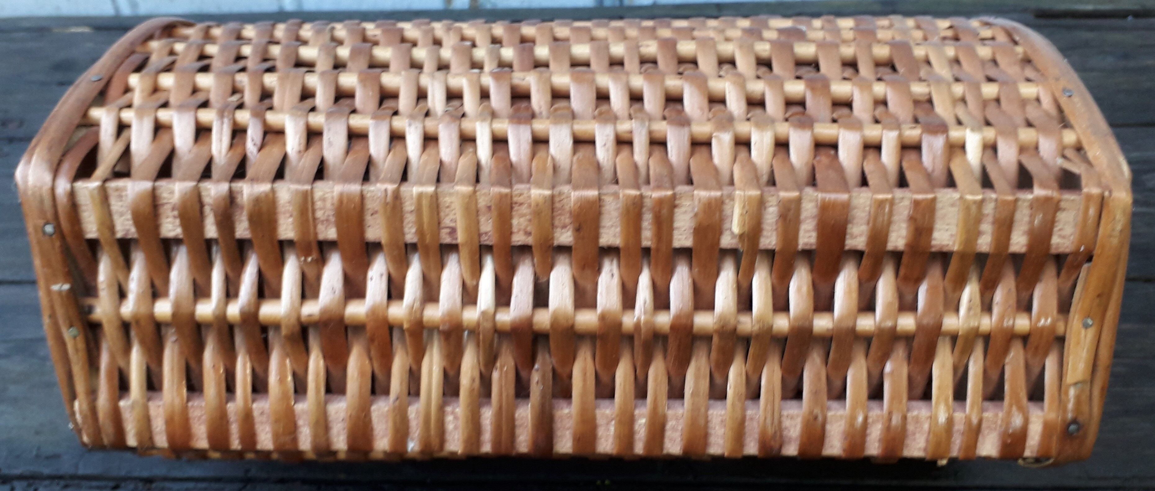 Wicker basket is wood