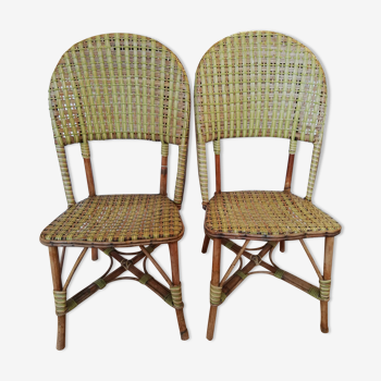 Pair of rattan chairs 3 colors 1920