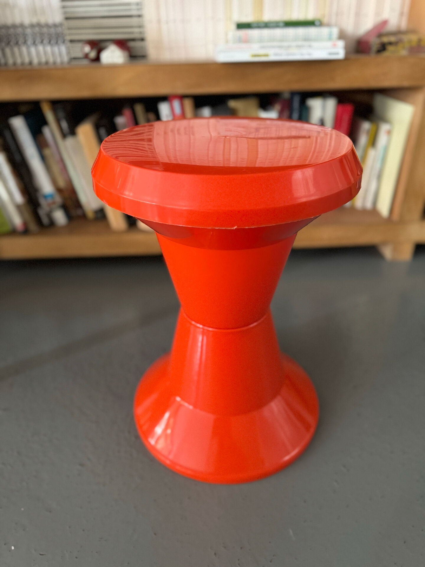 Orange plastic stool Taormina