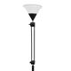 Adjustable / Conical Glass and Black Metal Floor Lamp by Tronconi, 1970s