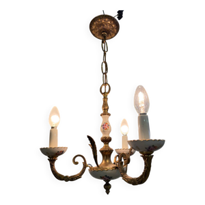 Lustre  3 feux en bronze