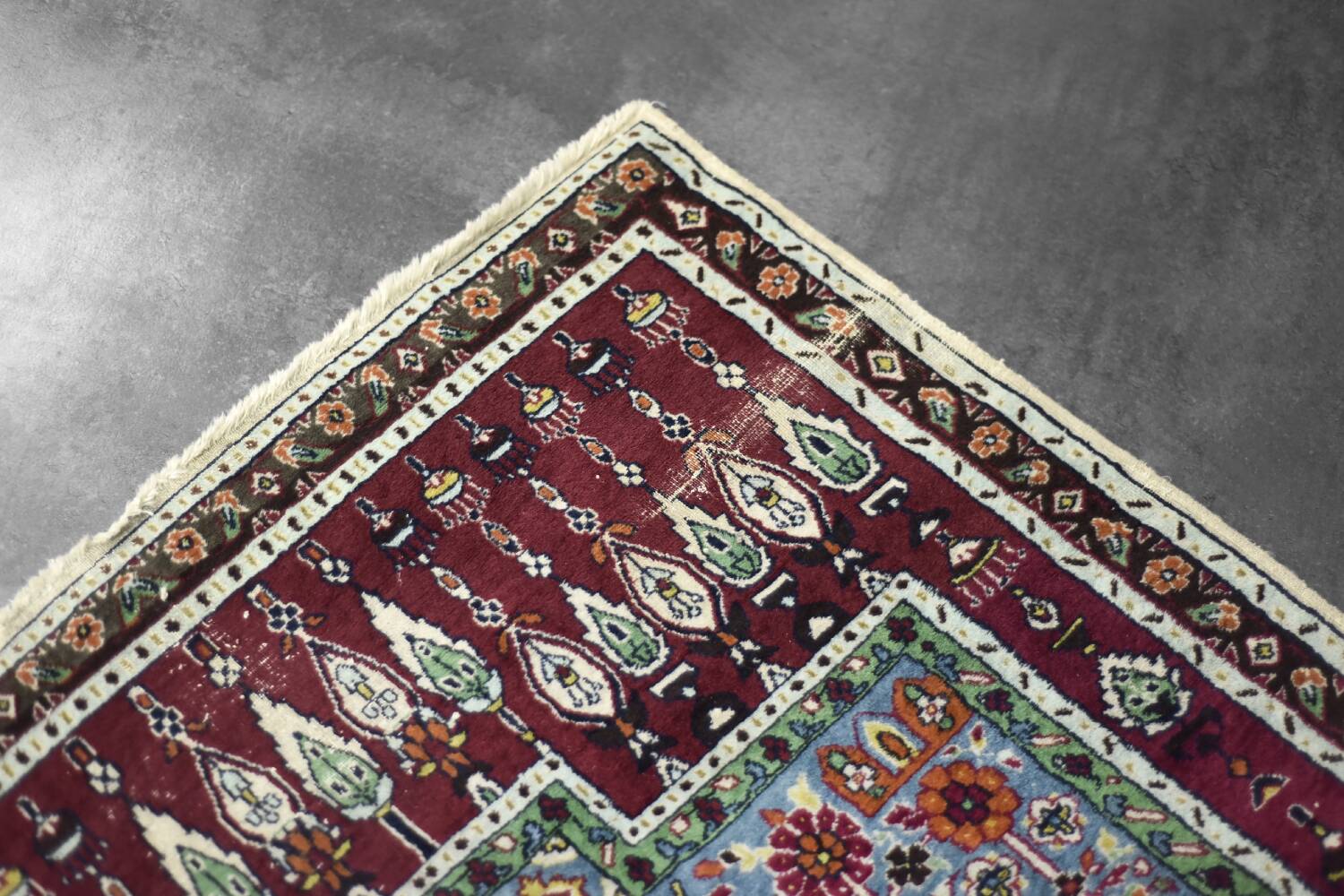 Handwoven Balouch prayer rug, Middle Eastern oriental style, 1960s.