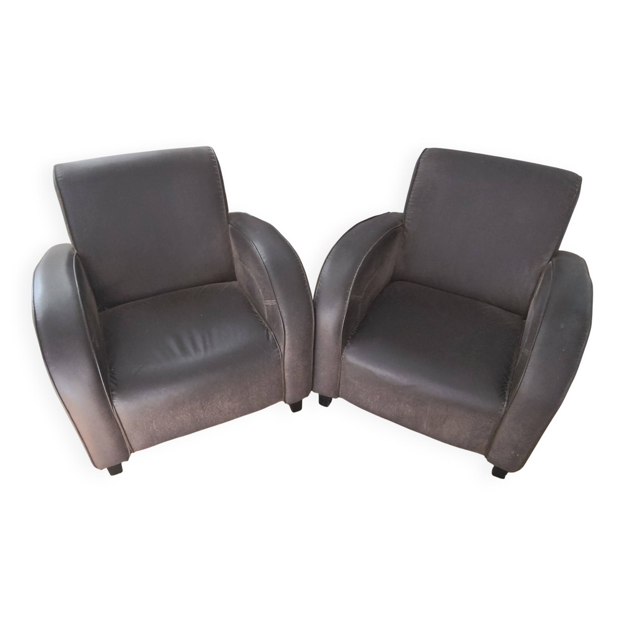Pair of club armchairs