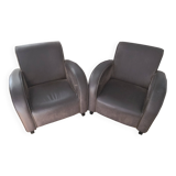 Pair of club armchairs