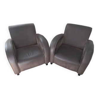 Pair of club armchairs