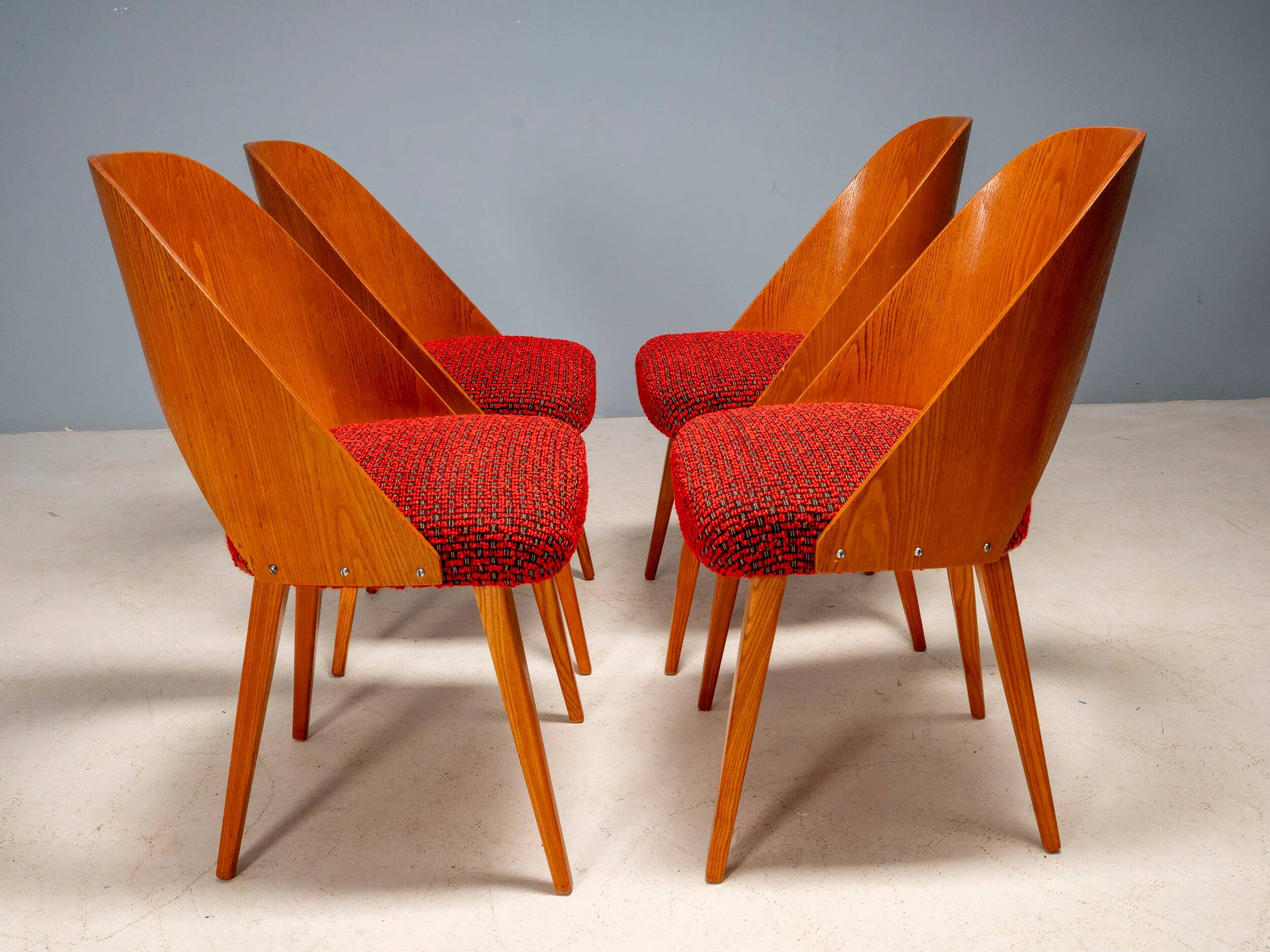 Antonín Šuman dining chairs, Tatra Nábytok, Czechoslovakia 1960s