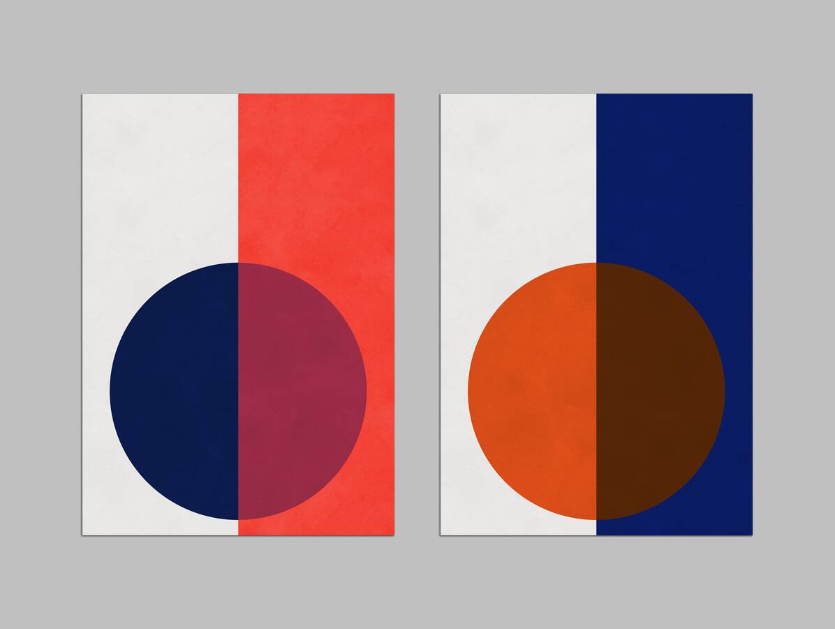 2 geometric art prints. 50x70cm