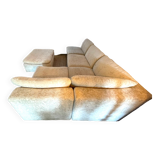 Modular corner sofa white pluche 7 elements