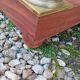 Console in old Empire style with a wooden frame and marble top.