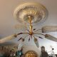 5-light brass chandelier 1950