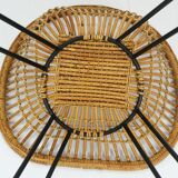 1960s mid century armchair bamboo wicker with hairpin legs