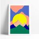 Affiche a3, rond soleil montagne 2