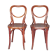 Set of two chairs Thonet n°28 heart, perforated wood seat -1903