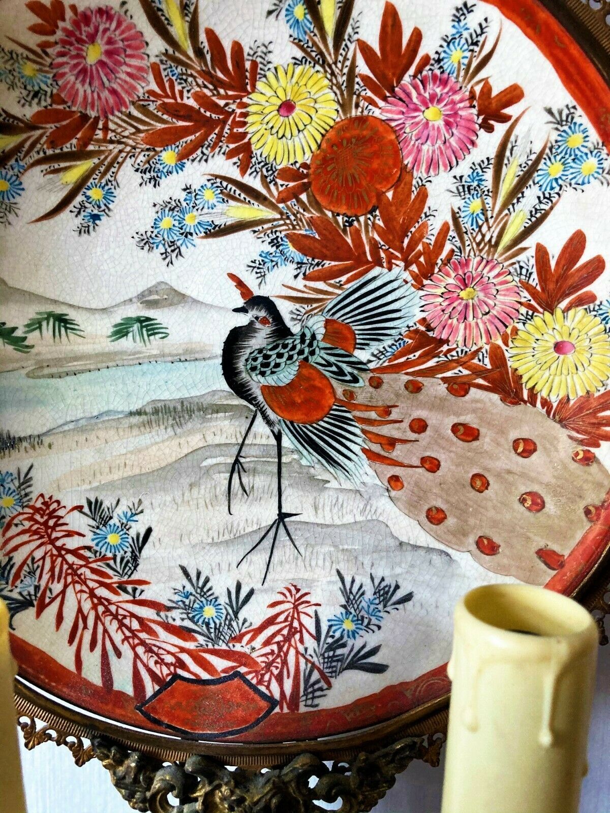 Pair of porcelain sconces from The Meiji period