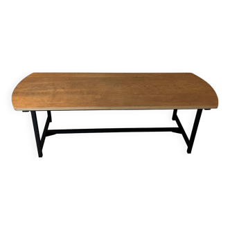 Wooden coffee table with metal legs