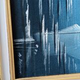 Sailboat painting on velvet