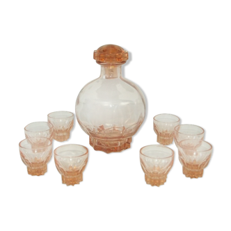 Service carafe & 8 verres art déco