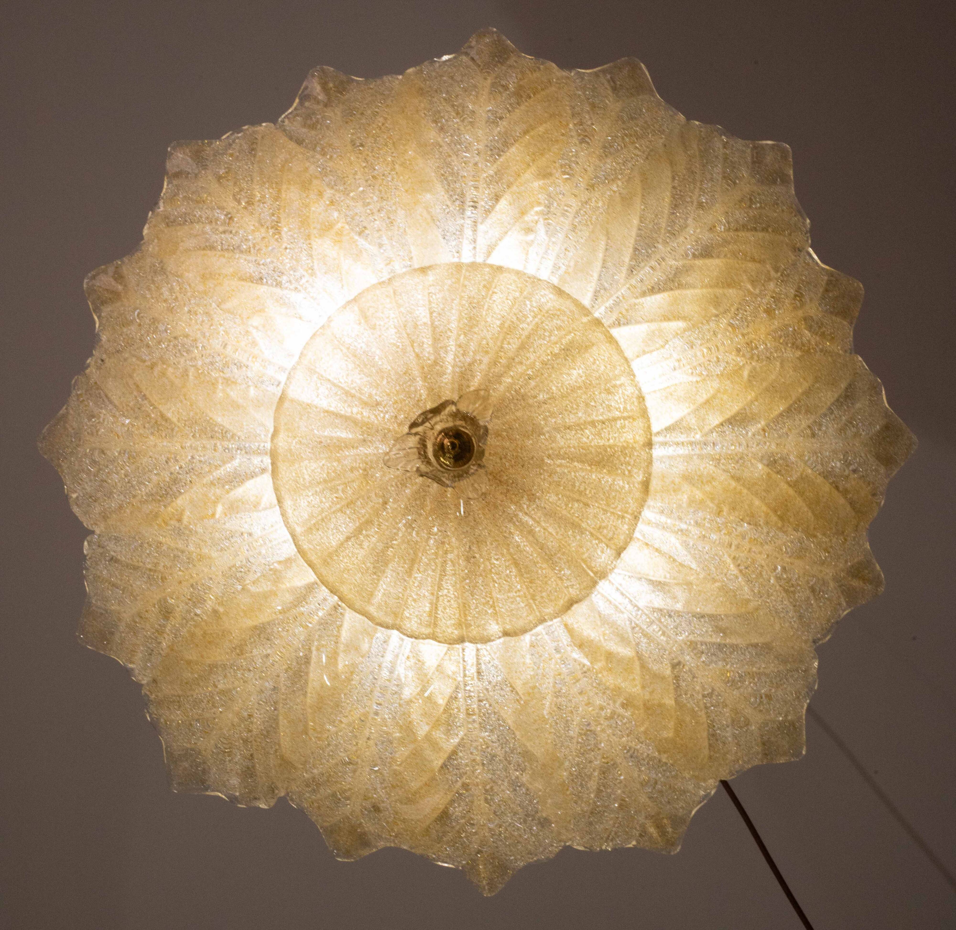 Dubai, Murano Glass Gold Flush Mount, 1970s