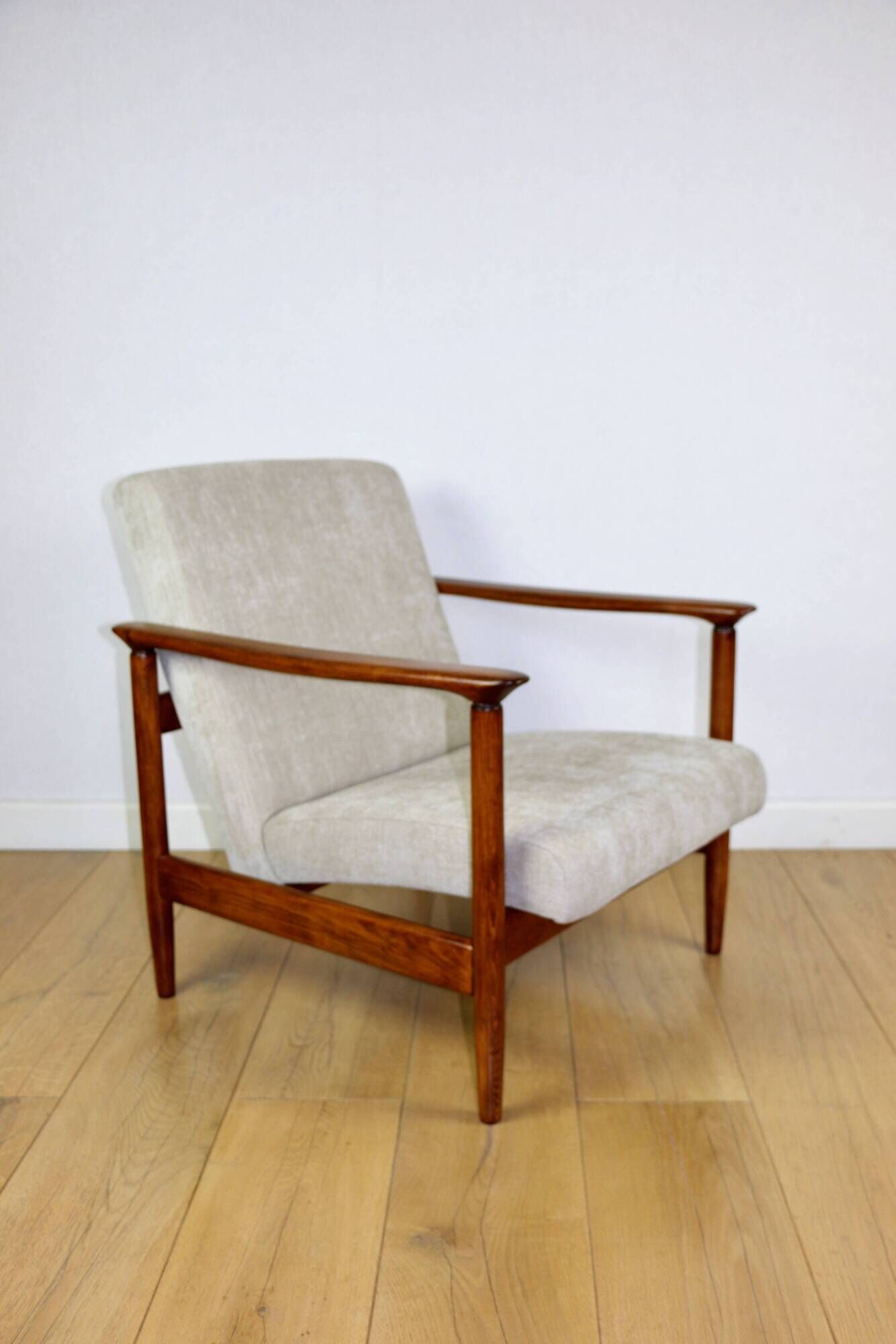 GFM-142 armchair, designed by Edmund Homa from the 70s, beige