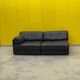 De Sede DS-76 Modular 2-Seater Sofa / Sofa Bed – Black Leather (1970s)
