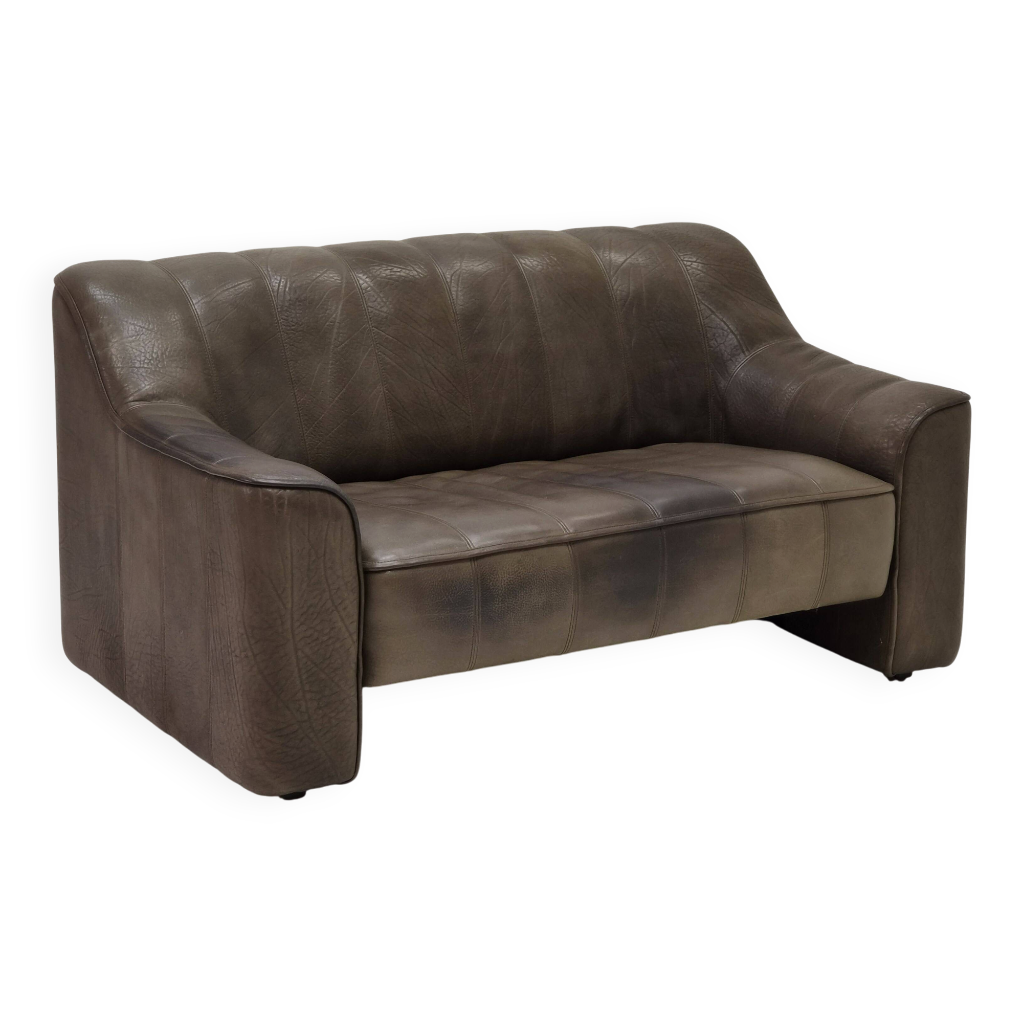 De Sede DS 44 Two-Seater Sofa in Brown Buffalo Leather