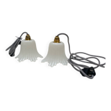 Pair of vintage tulip portable lamps