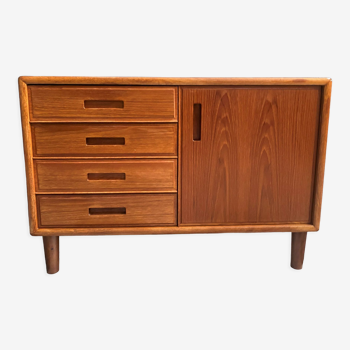 Buffet en teck danois avec tiroirs et porte, années 1960