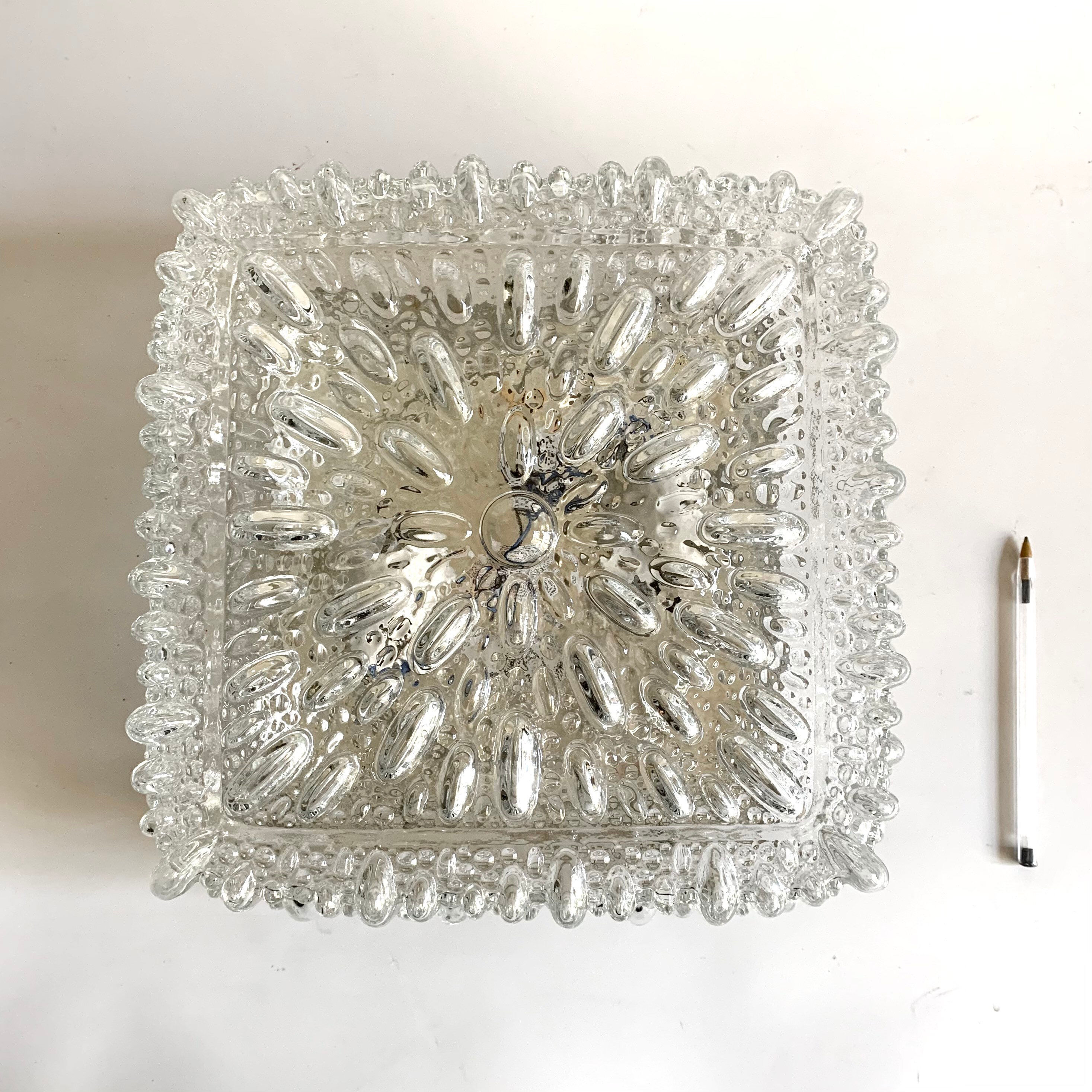 Plafonnier verre bubble vintage Helena Tynell pour Limburg