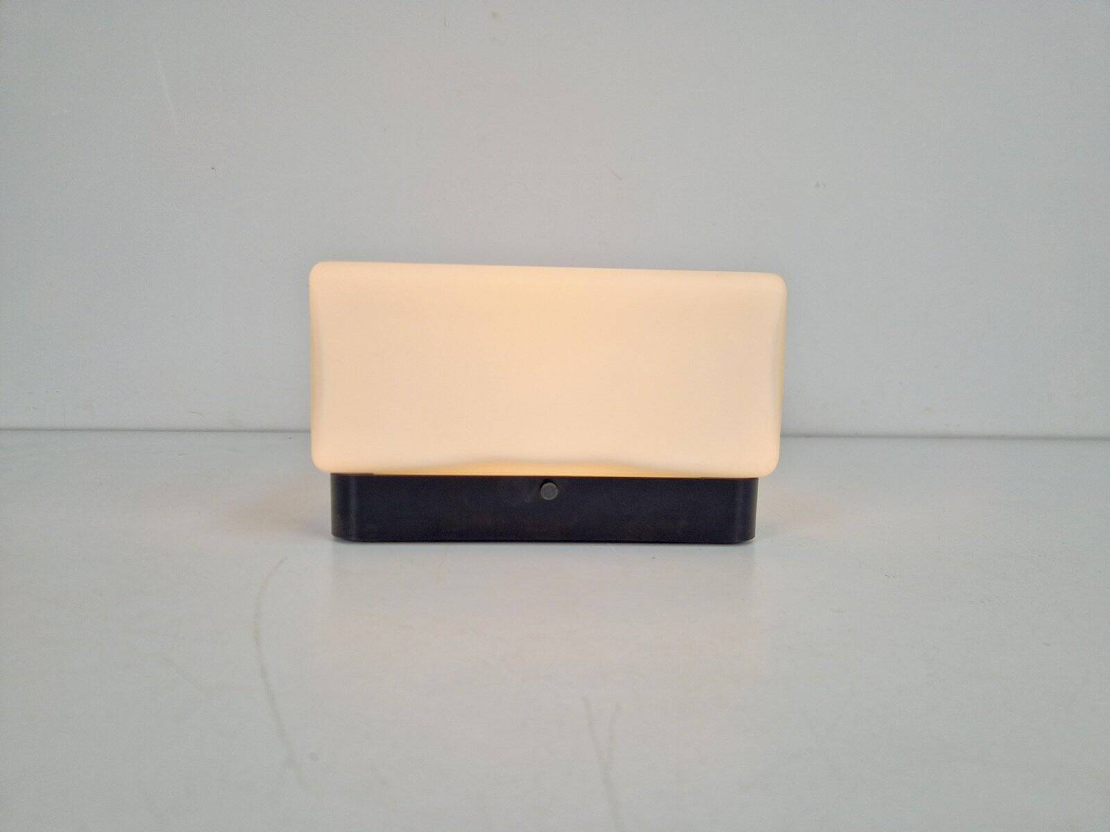 Vintage Bauhaus Ceiling Lamp with White Glass Bakelite, 1960s