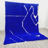 Majorelle blue rug handmade in Morocco _ pure organic wool rug