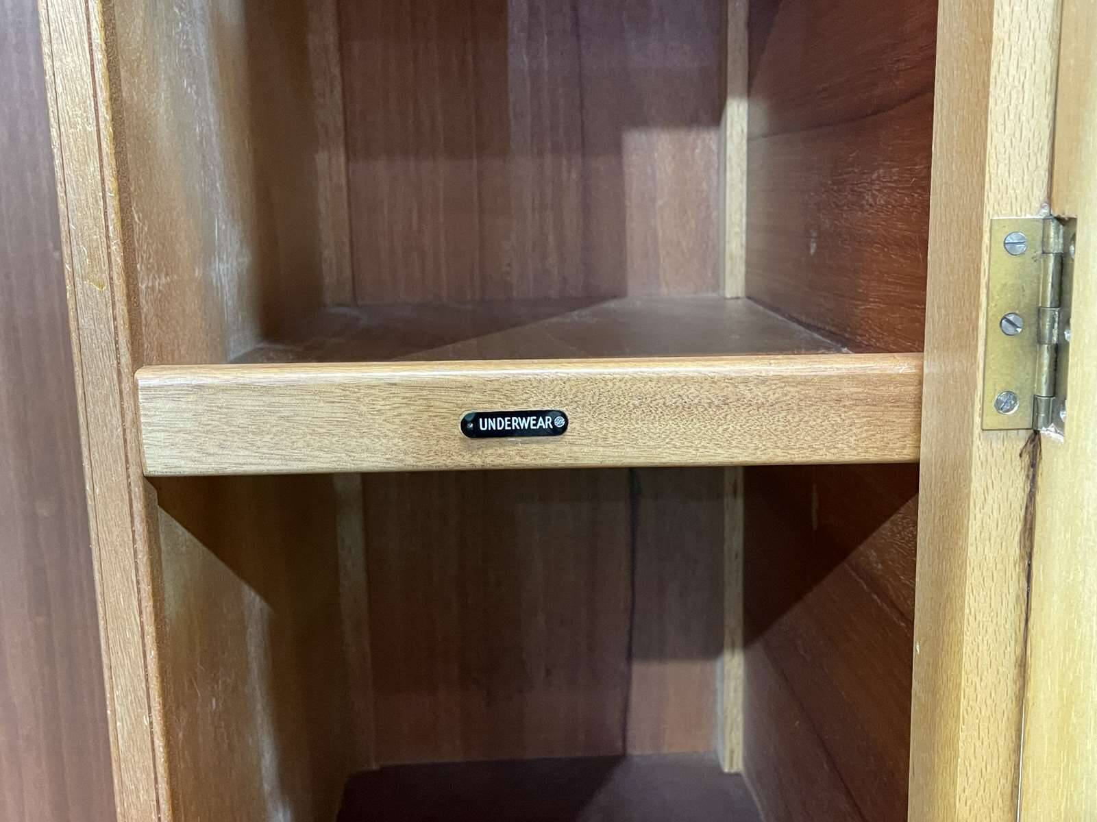 1950s English walnut bedroom wardrobe