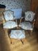 Upholstered chairs in cherry wood, Regency style, Louis XIV with its footrest (set).
