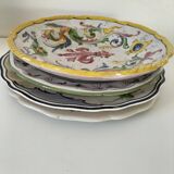 4 hand-painted earthenware plates in a holiday home style