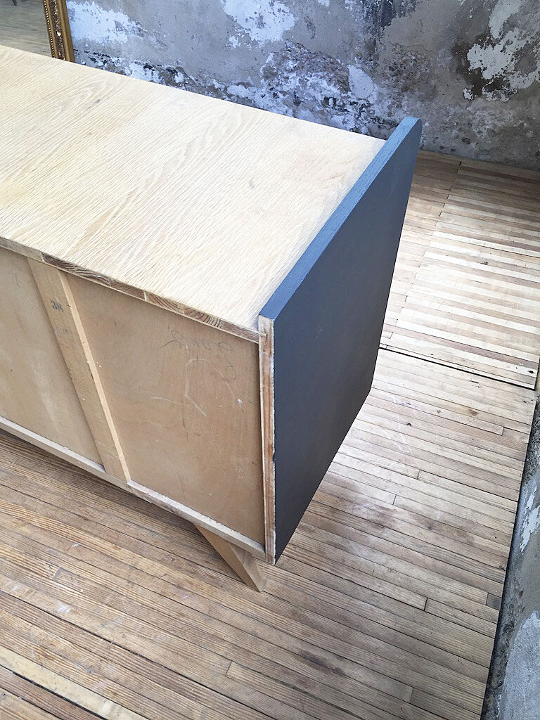 Black and wood vintage dresser