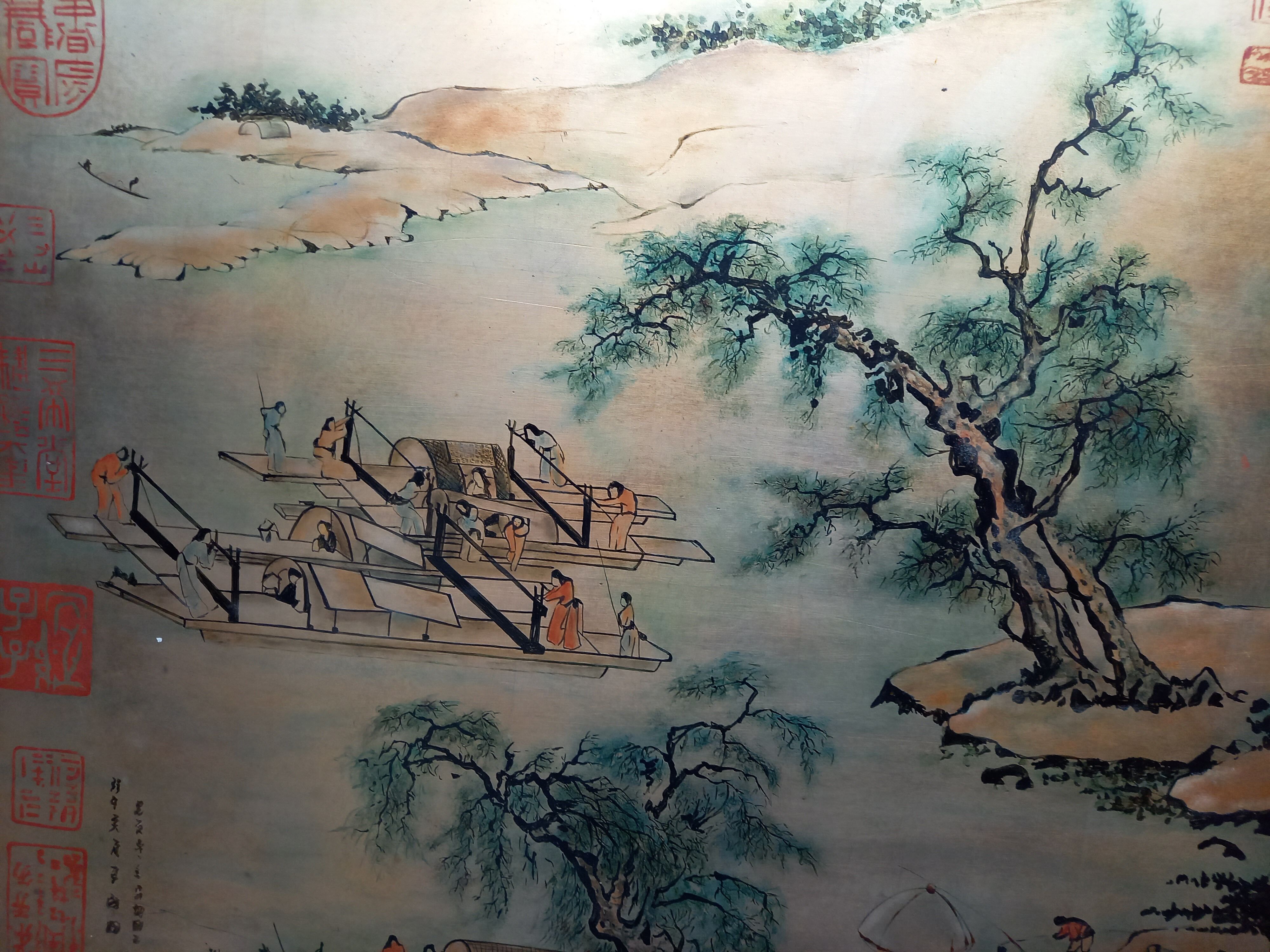 Asian boats and landscapes