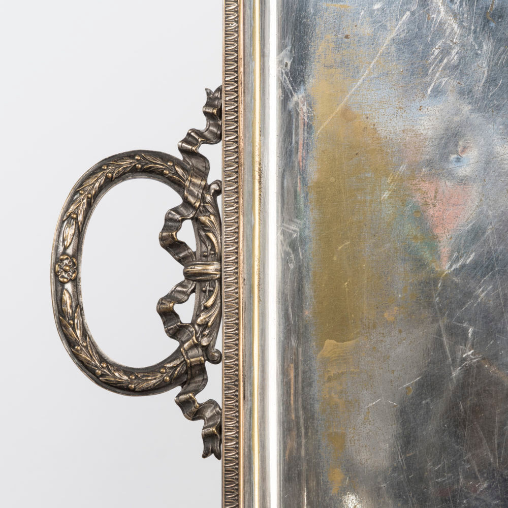 Silver serving tray