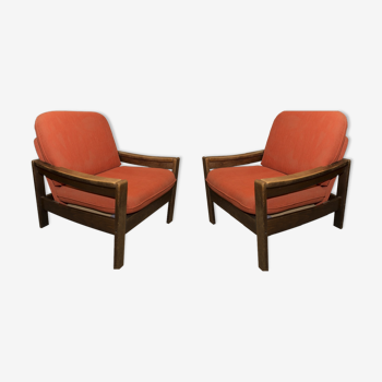 Pair of armchairs in danish style, 1980