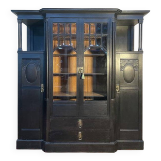 Vitrine - Armoire Napoléon III / Anglaise en bois noirci