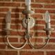 Applique keria 3 branches ivoire et or