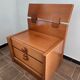 Pair of vintage bedside tables with high backrest in wood - 1970s